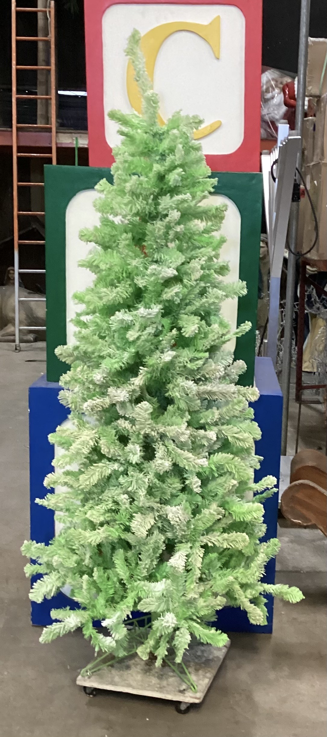 Lime Green Snowy (Slim) Artificial tree