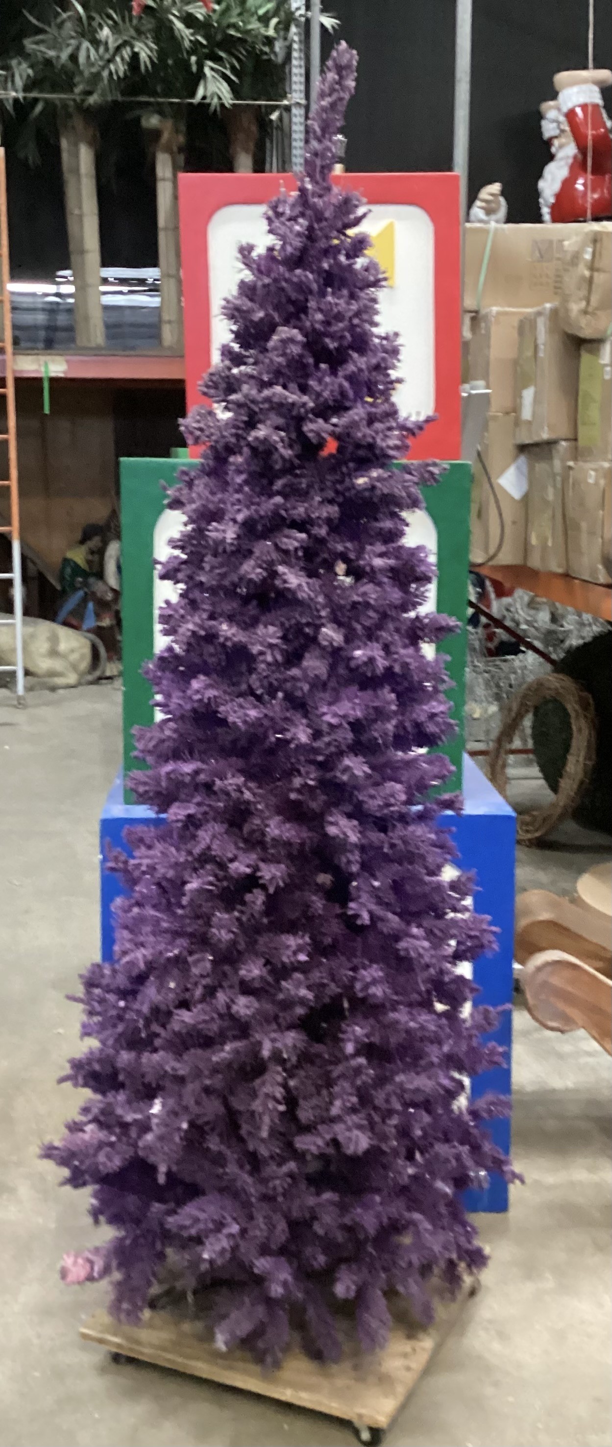 Purple Flocked Artificial Tree 7 ft Slim