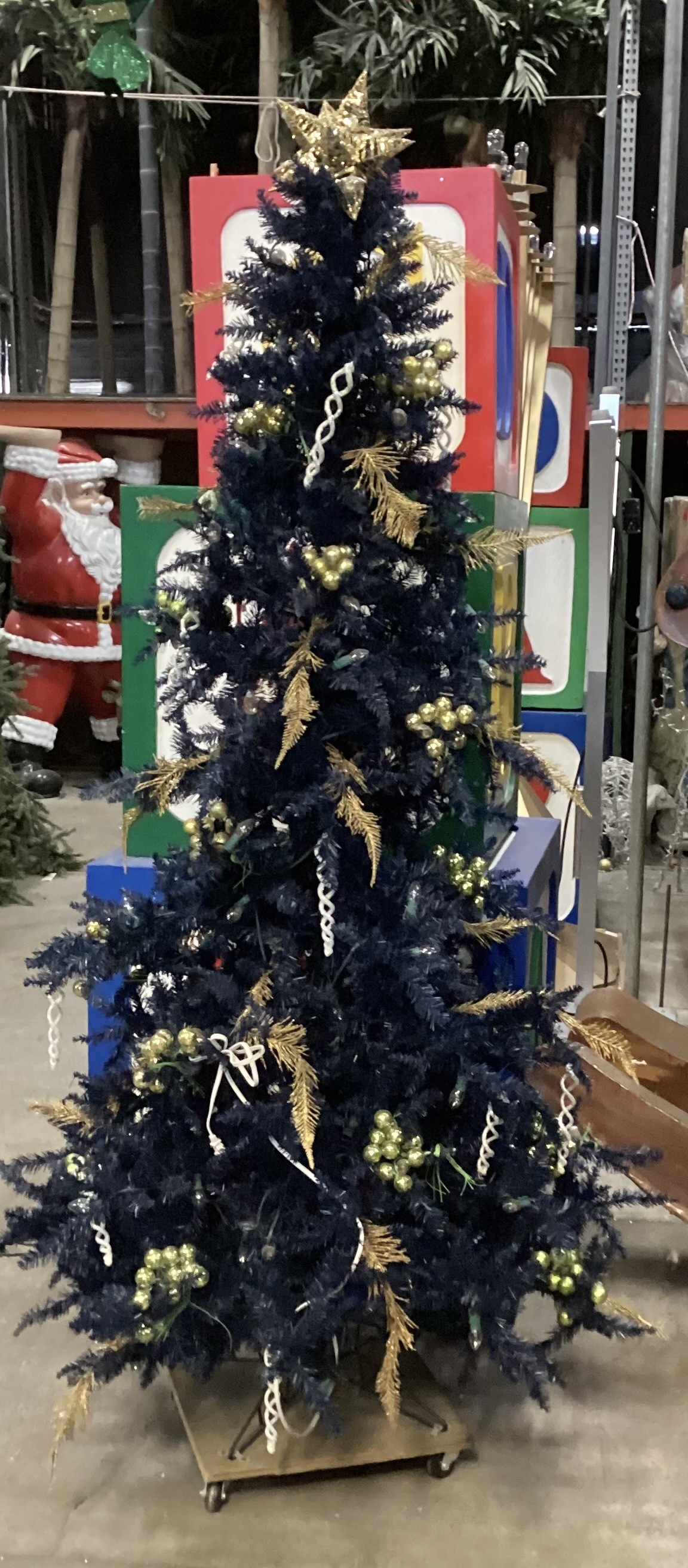 Navy Blue Artificial Tree 7.5 ft.