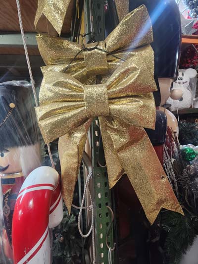 Oversized gold glitter bow 18 x 24