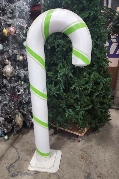 Candy Cane, Green double striped 6'