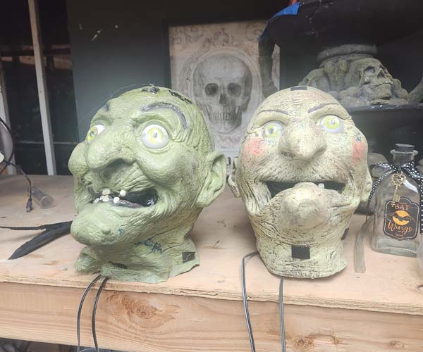 Creepy rubber faces with lights