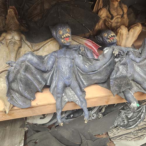 Creepy rubber bat creatures