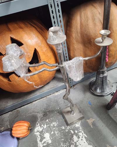 Heavy metal 3 candle candelabbra