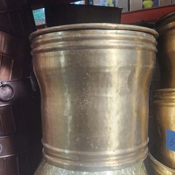 Narrowed Waist Brass Pot 11.5x11
