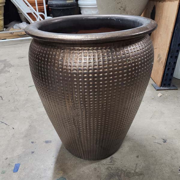 Hammered Ceramic Heavy pot 18x26 tall