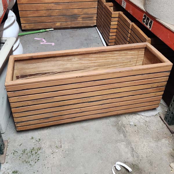 Wood Ribbed Planter Box