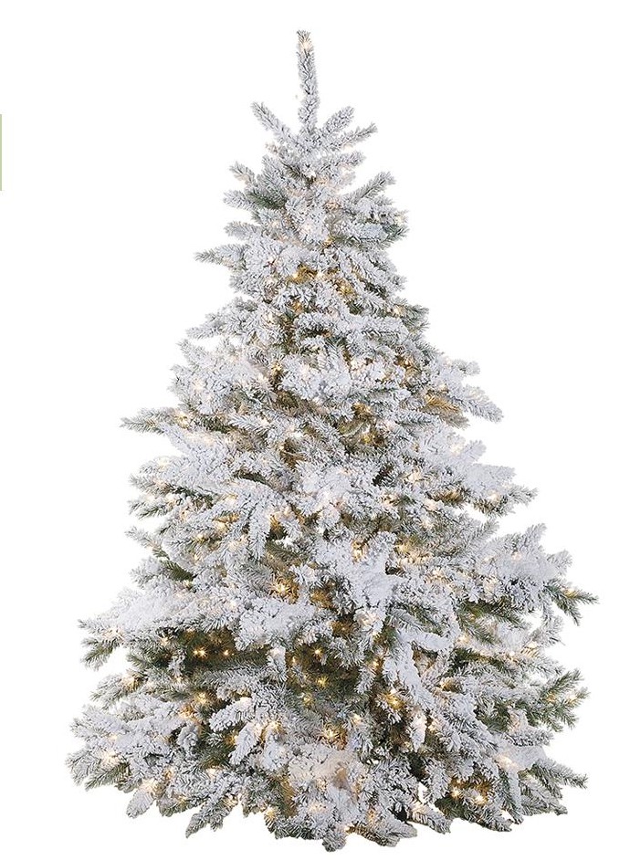 Artificial Christmas Trees White Flocked 3'-14'