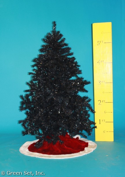 Christmas Tree: Black Tinsel 4' to 10'