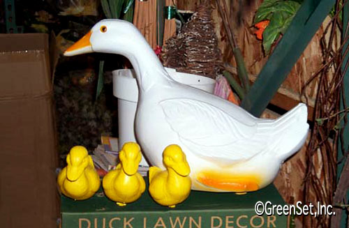 Mother Duck and Ducklings in Garden Decor